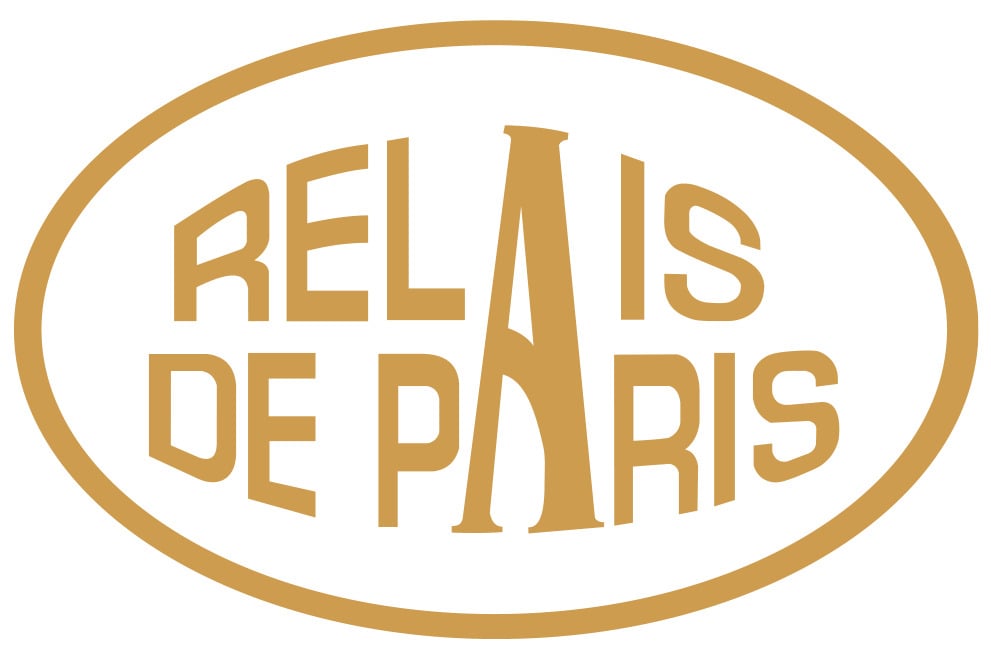logo apaisado relai de paris translucido dorado